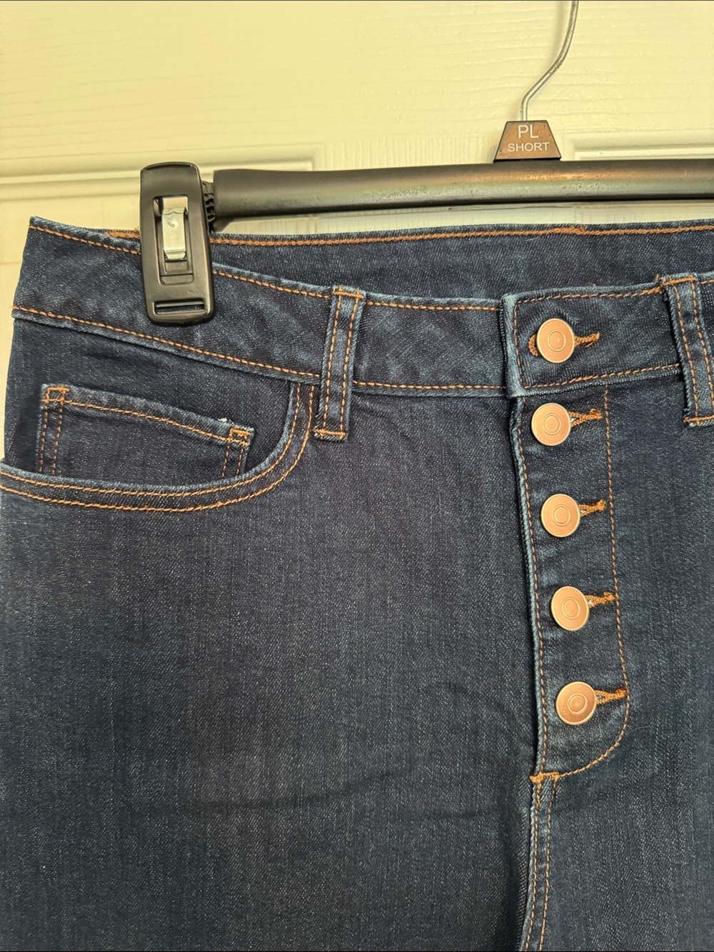 NWT Time and Tru Dark Blue Button-Front Wide Leg Cropped Jeans - Picture 6 of 9
